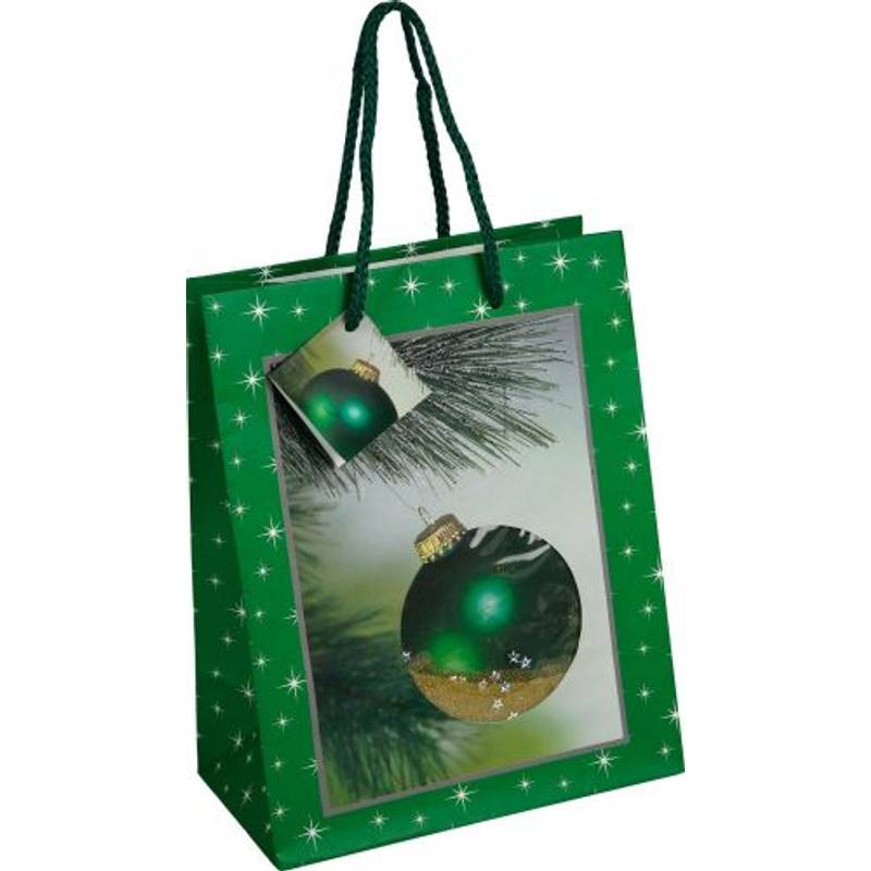 STORE vánoční taška s koulí, 19,5x24,5x11 cm, zelená STORE vánoční taška s koulí, 19,5x24,5x11 cm, zelená